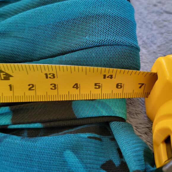 Connected Apparel Size 12 Blue Floral Chiffon Maxi Dress w/ Slit & Built-in Bra - Picture 9 of 9